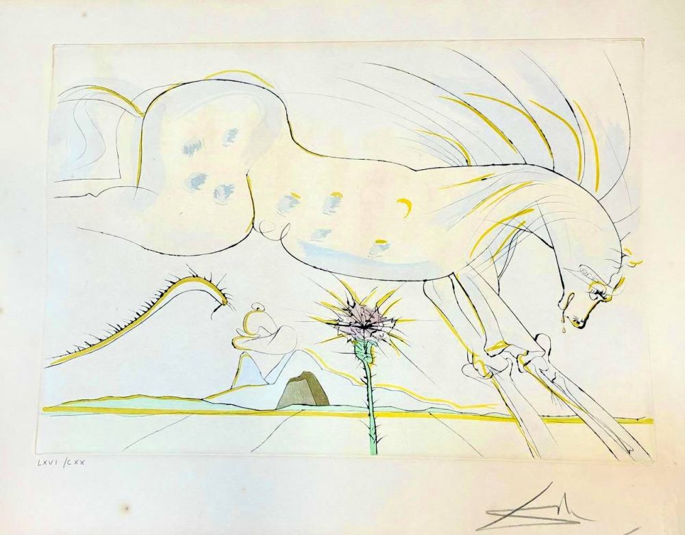 彫版 Dali - Le Cheval et le Loup (Le Bestiaire de La Fontaine) (1974)