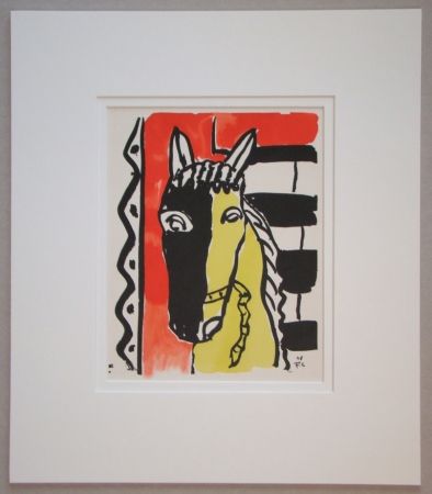 ステンシル Leger - Le cheval sur fond rouge - 1948