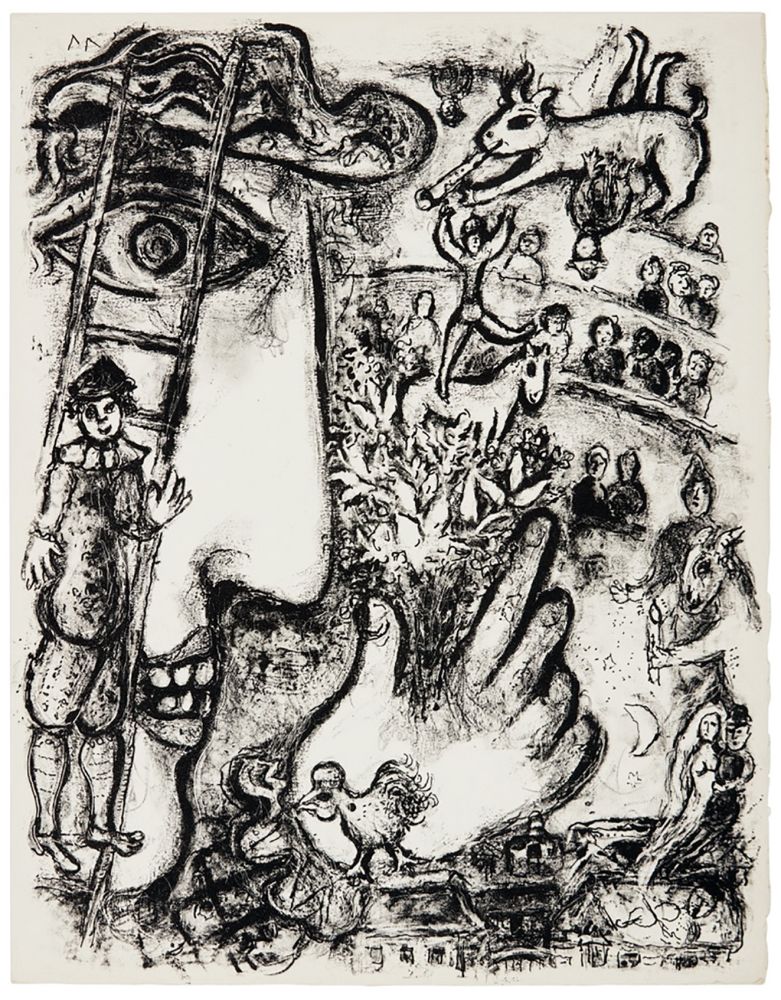 リトグラフ Chagall - LE CIRQUE : Lithographie originale (Tériade, Paris 1967)