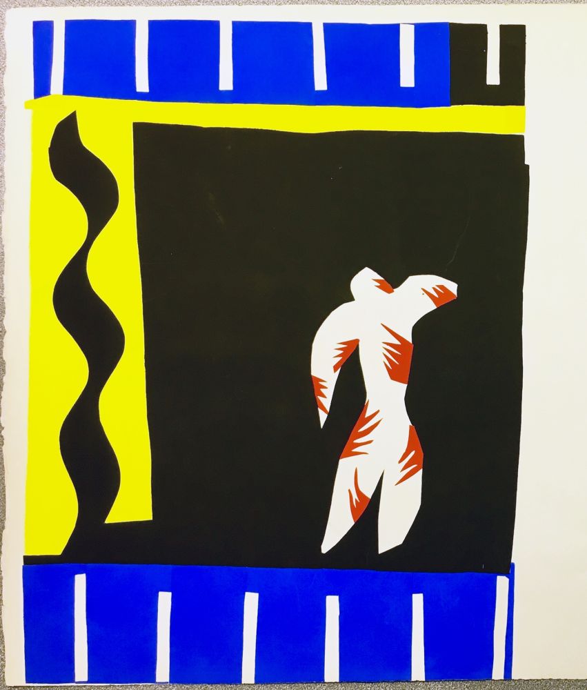 ステンシル Matisse - LE CLOWN. Pochoir original de Jazz (Frontispice de l'album. 1947)