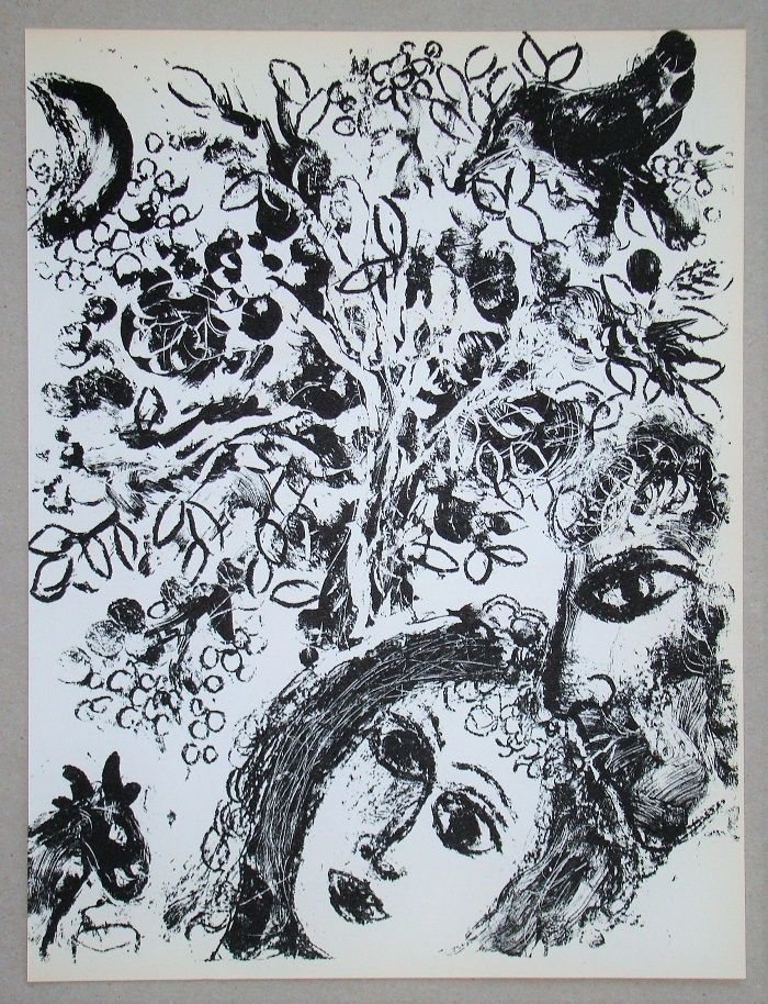 リトグラフ Chagall - Le Couple Devant L'Arbre