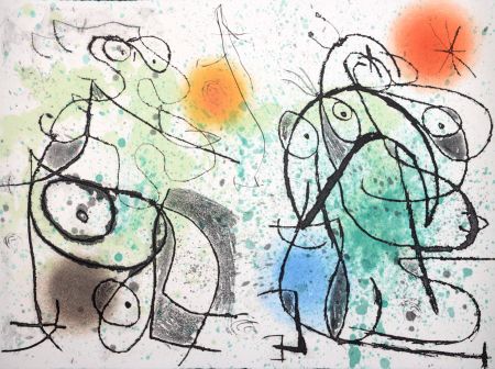 エッチングと　アクチアント Miró - Le Courtisan grotesque I, 1974