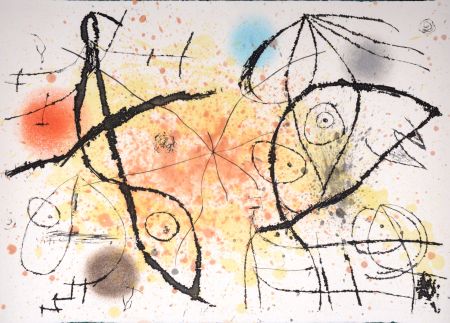 エッチングと　アクチアント Miró - Le Courtisan grotesque IX, 1974