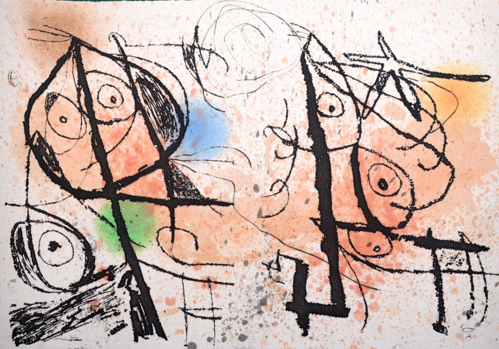 エッチングと　アクチアント Miró - Le Courtisan grotesque VII, 1974