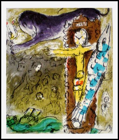 リトグラフ Chagall - LE CRISTAL HORLOGE