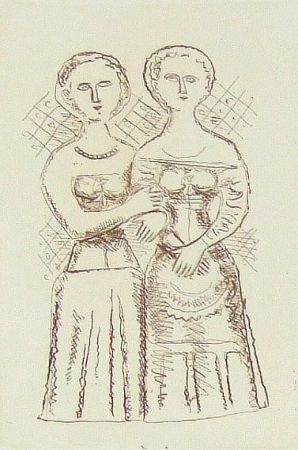 彫版 Campigli - Le due donne