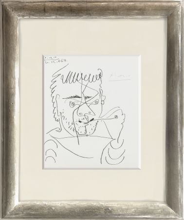 リトグラフ Picasso - Le Fumeur, Self portrait, Hommage à Henry-Daniel Kahnweiler