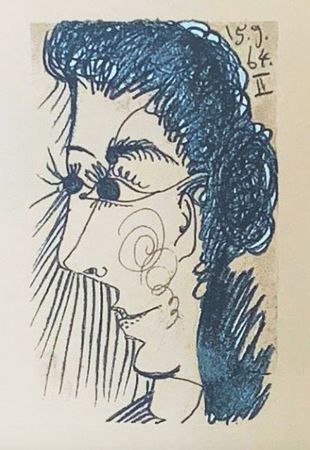 リトグラフ Picasso (After) - Le Goût du Bonheur - Femme de profil (1964)