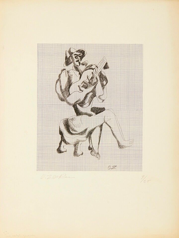 エッチング Zadkine - Le guitariste