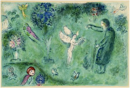リトグラフ Chagall - LE JARDIN DE PHILÉTAS (Daphnis & Chloé: de la suite à grandes marges) 1961