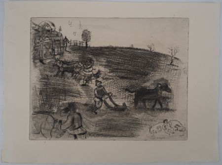 彫版 Chagall - Le labourage
