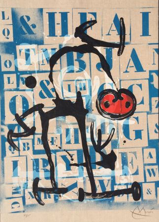 リトグラフ Miró - Le Lettre - Rouge