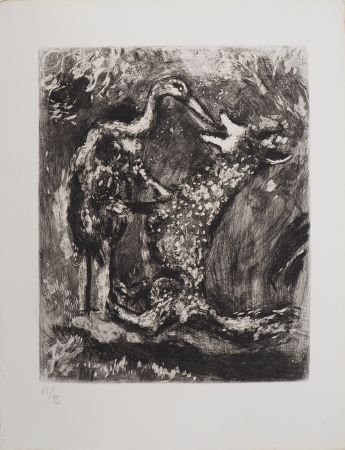 彫版 Chagall - Le loup et la cigogne