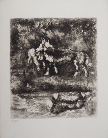 彫版 Chagall - Le loup et l'agneau