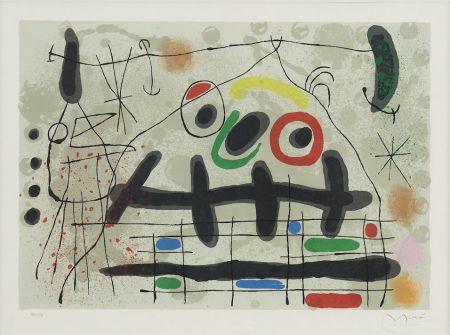 リトグラフ Miró - Le lézard aux plumes d' or