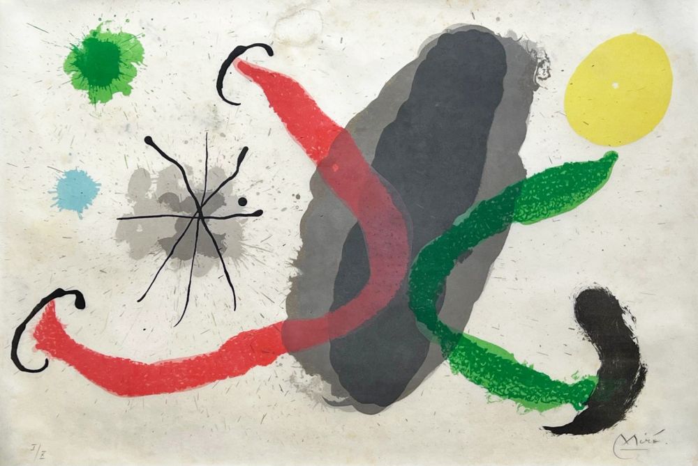 リトグラフ Miró - Le lézard aux plumes d'or 