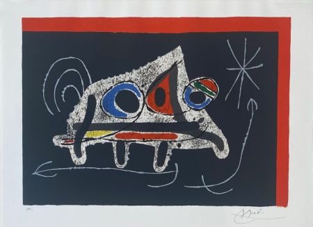 リトグラフ Miró - Le lézard aux plumes d'or 