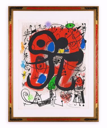 リトグラフ Miró - Le lézard aux plumes d'or