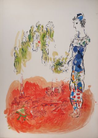 リトグラフ Chagall - Le magicien de Paris