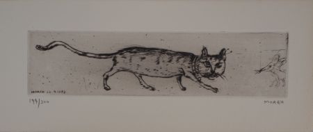 彫版 Moreh - Le matin d'un chat : le chat et la souris