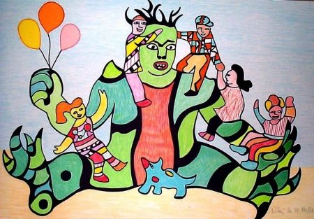 リトグラフ De Saint Phalle - Le monstre 
