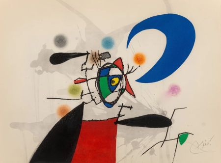 エッチングと　アクチアント Miró - Le mégère et la lune