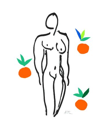 リトグラフ Matisse - Le Nu aux oranges (Nude with Oranges)