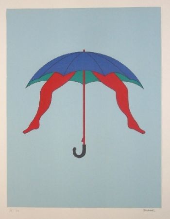 リトグラフ Marien - Le parapluie