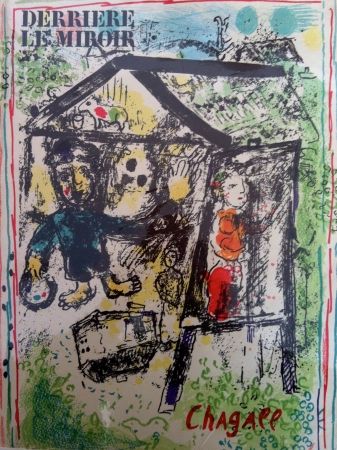 リトグラフ Chagall - Le peintre devant le village