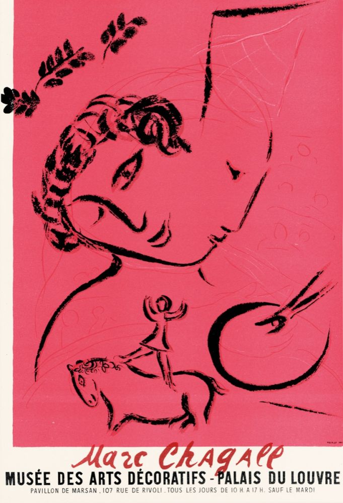 リトグラフ Chagall - Le Peintre en rose