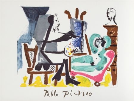 リトグラフ Picasso - Le Peintre et son Modele