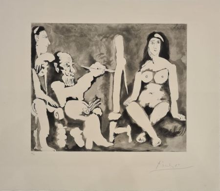 エッチング Picasso - Le peintre et son modèle 