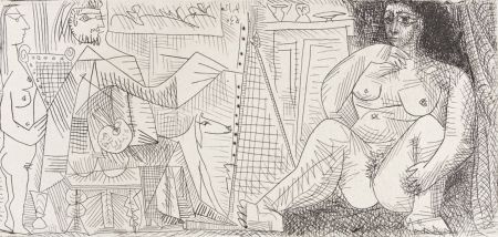 彫版 Picasso - Le Peintre et son Modèle