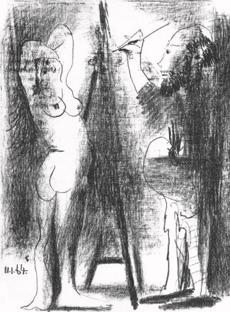 リトグラフ Picasso - Le Peintre et son modèle II