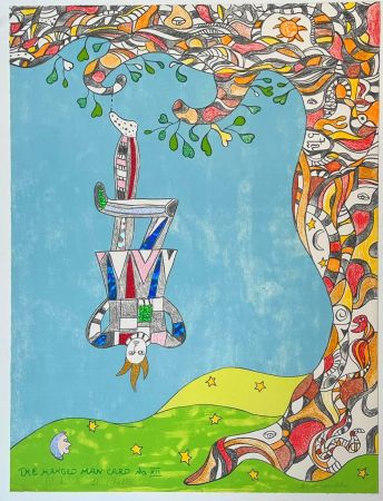 リトグラフ De Saint Phalle - Le Pendu, Carte Tarot n°12 
