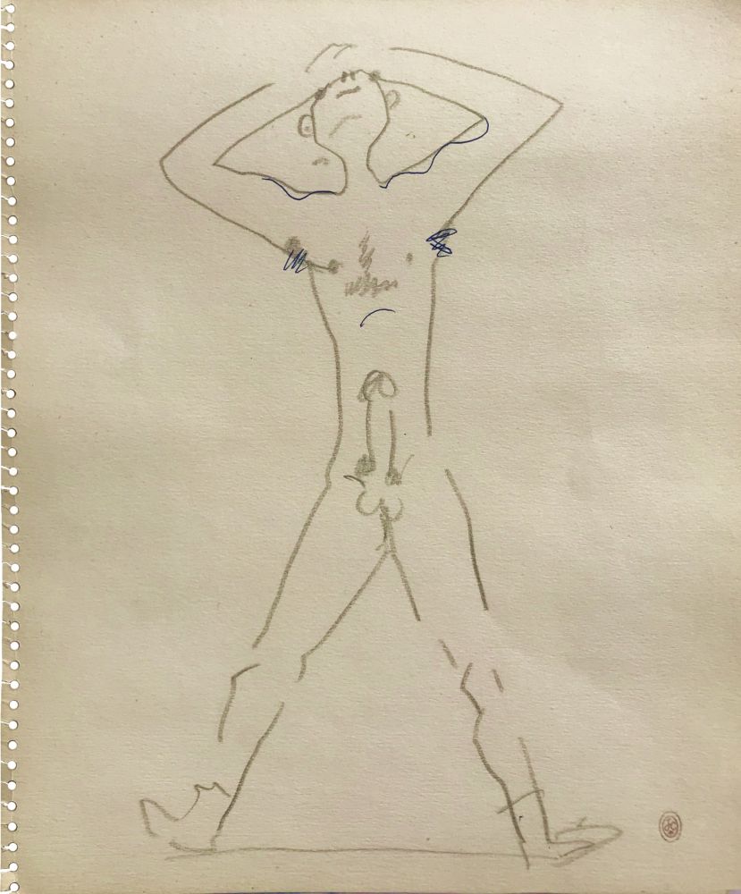 技術的なありません Cocteau - Le penseur nocturne Original drawing on paper
