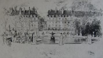 彫版 Leheutre - Le petit bassin des Tuileries