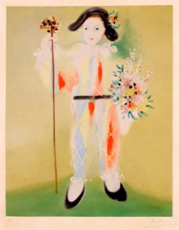 エッチング Picasso - Le petit pierrot aux fleurs
