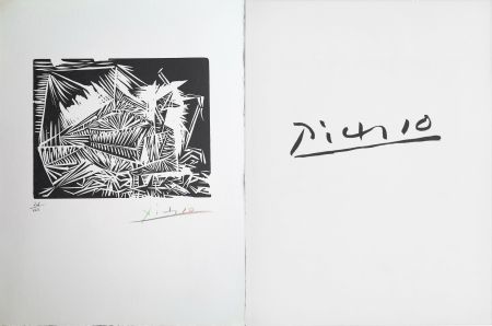 リノリウム彫版 Picasso - LE PIGEONNEAU. Linogravure pour 