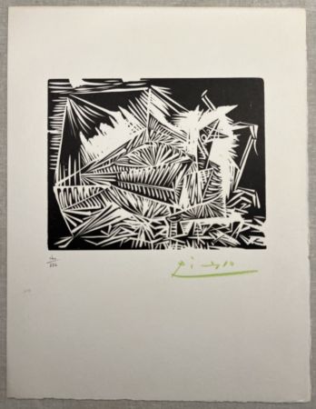 リノリウム彫版 Picasso - LE PIGEONNEAU. Linogravure pour 