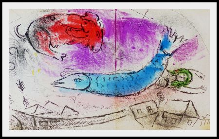リトグラフ Chagall - LE POISSON BLEU