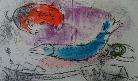 リトグラフ Chagall - Le Poisson bleu