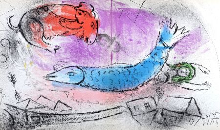 リトグラフ Chagall - Le Poisson Bleu