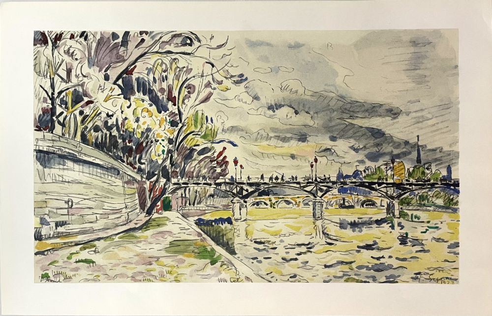 リトグラフ Signac - Le Pont des Arts, Automne (Paris)
