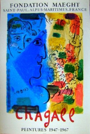リトグラフ Chagall - Le Profil Bleu