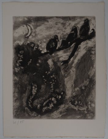 彫版 Chagall - Le renard en chasse (Le renard et les poulets d'Inde) 