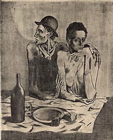 リトグラフ Picasso (After) - Le Repas Frugal
