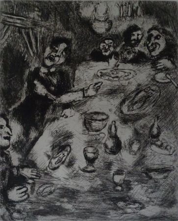 エッチング Chagall - Le Rieur et les Poissons
