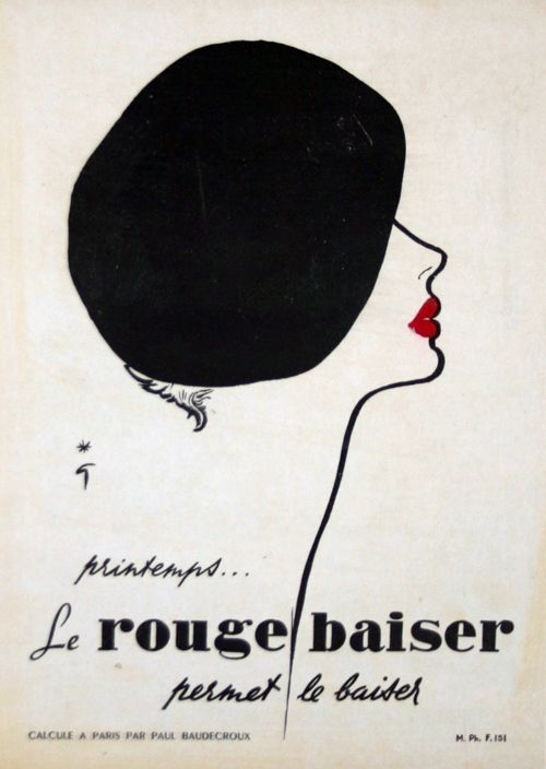 リトグラフ Gruau - Le Rouge  Baiser  Permet le Baiser
