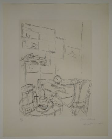 エッチング Giacometti - Le Réveil dans la chambre rue Hippolyte Maindron / Le Réveille-matin (The Alarm Clock). 